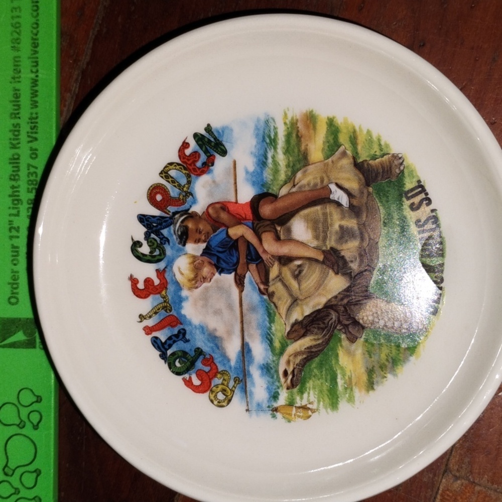 🐢  Vintage REPTILE GARDENS SOUTH DAKOTA Plate Miniature PLATE 4 1/2"